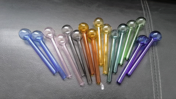 8 high borosilicate glass heat-resistant straws, 4-inch length with glass ball tips, designed for smoking use. - Image 2