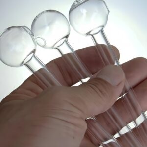 8-Piece Set, 10cm Glass Oil Burner Tubes, Smoking Spoon, Heat-Resistant Glass Handmade Smoking Pipe Accessories, Tobacco Tools.