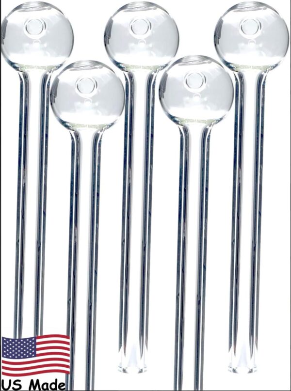 8-Piece Set, 10cm Glass Oil Burner Tubes, Smoking Spoon, Heat-Resistant Glass Handmade Smoking Pipe Accessories, Tobacco Tools. - Image 3